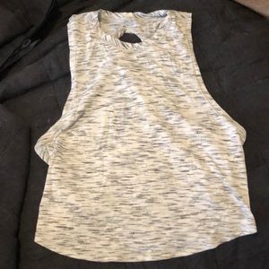 Heather Grey Lululemon Crop Top with Cross Back